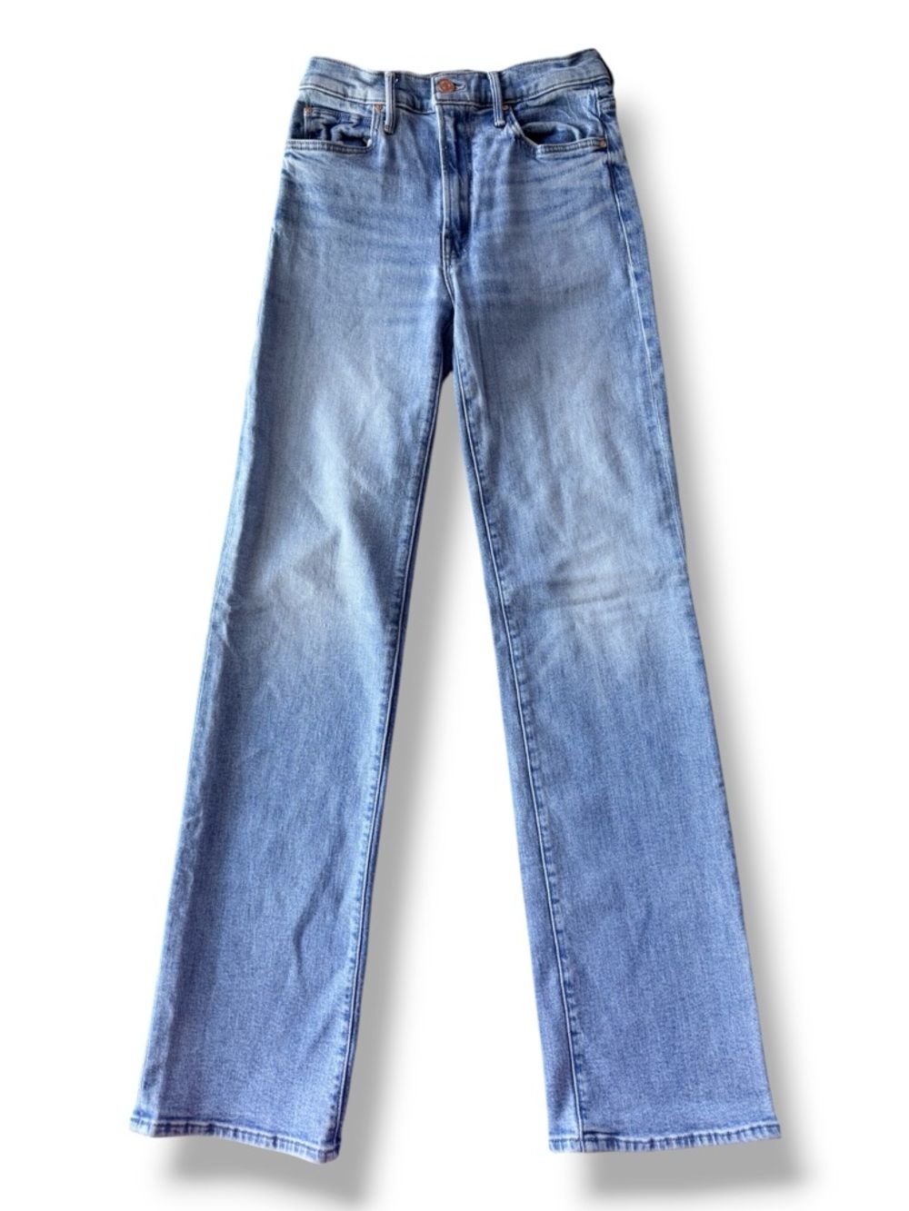 MOTHER The Kick It High Waist Straight Leg Jeans in Tarot Time Blue Size 26 - Picture 2 of 16